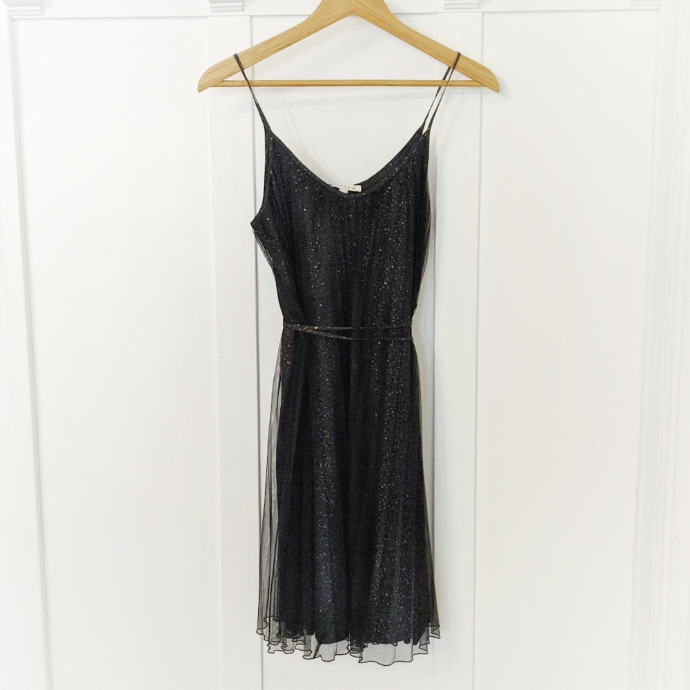 7 FOR ALL MANKIND Gold Pleated Tulle Party Dress